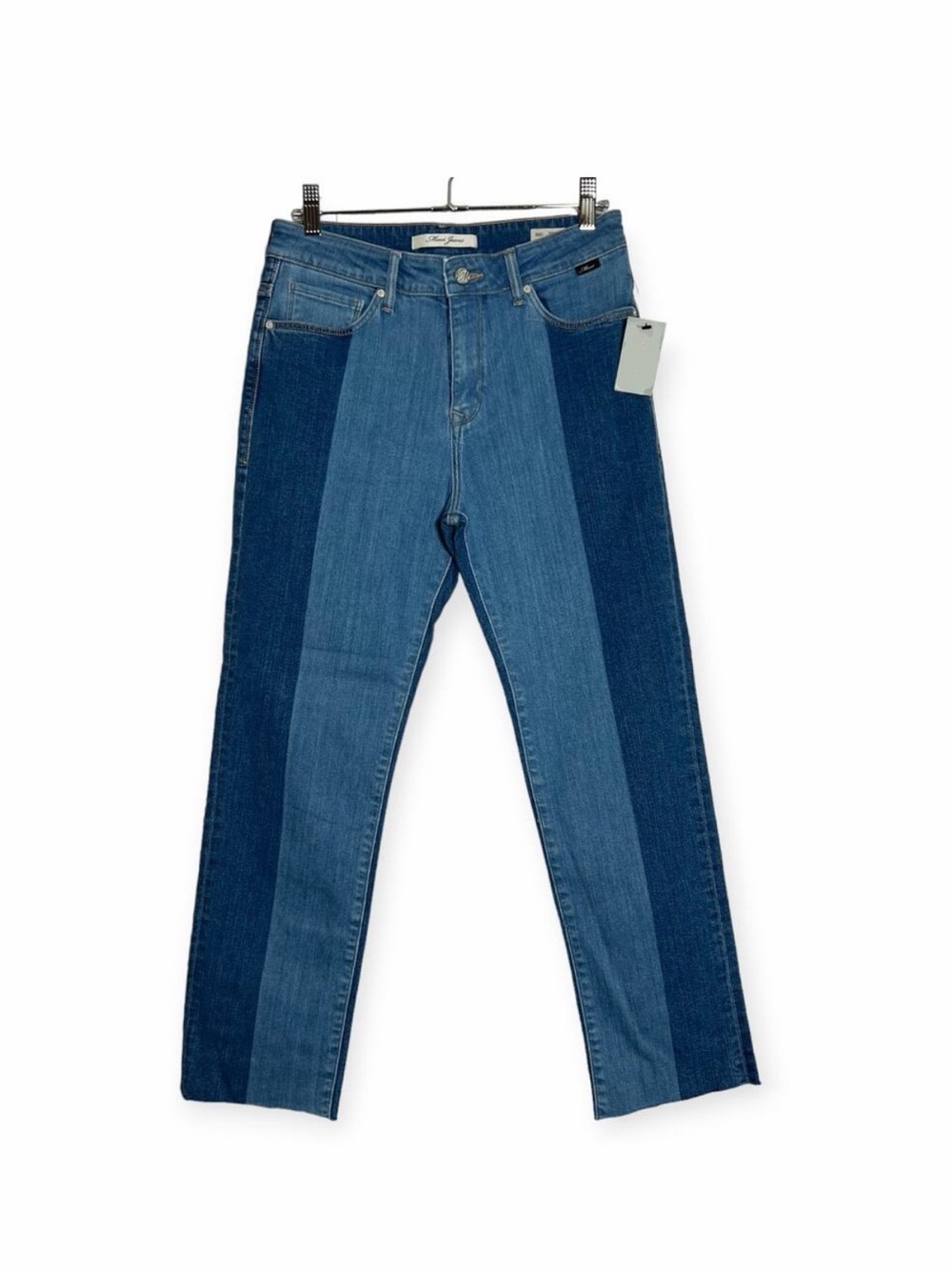 NWT MAVI NIKI High Rise Straight Crop Jeans SIZE 27 Two Tone Colorblock NEW